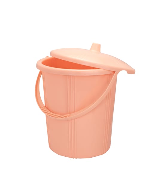 Dustbin Eco 15 with Lid and Handle Peach