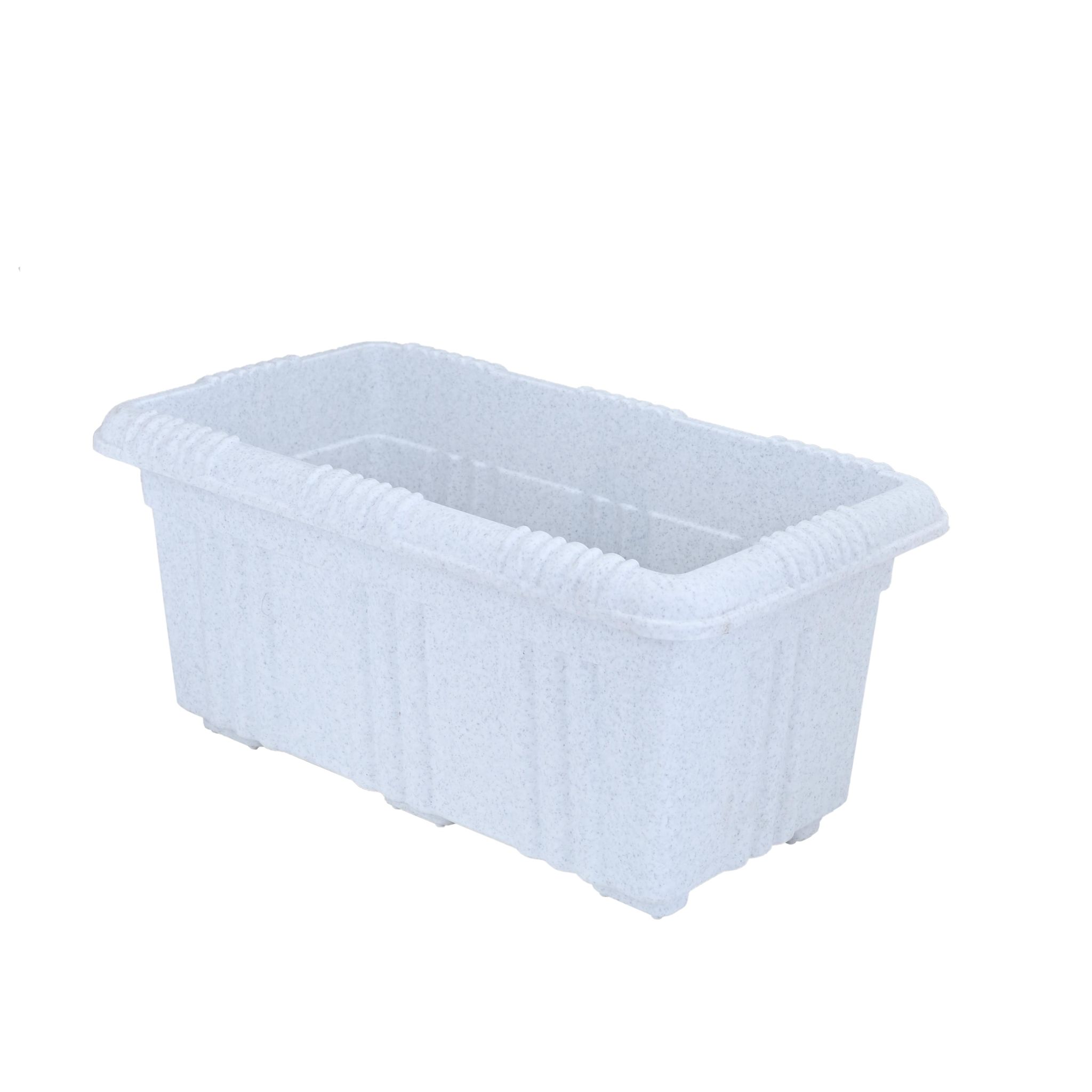 وعاء زراعة فارشا 14 رخامي أبيض