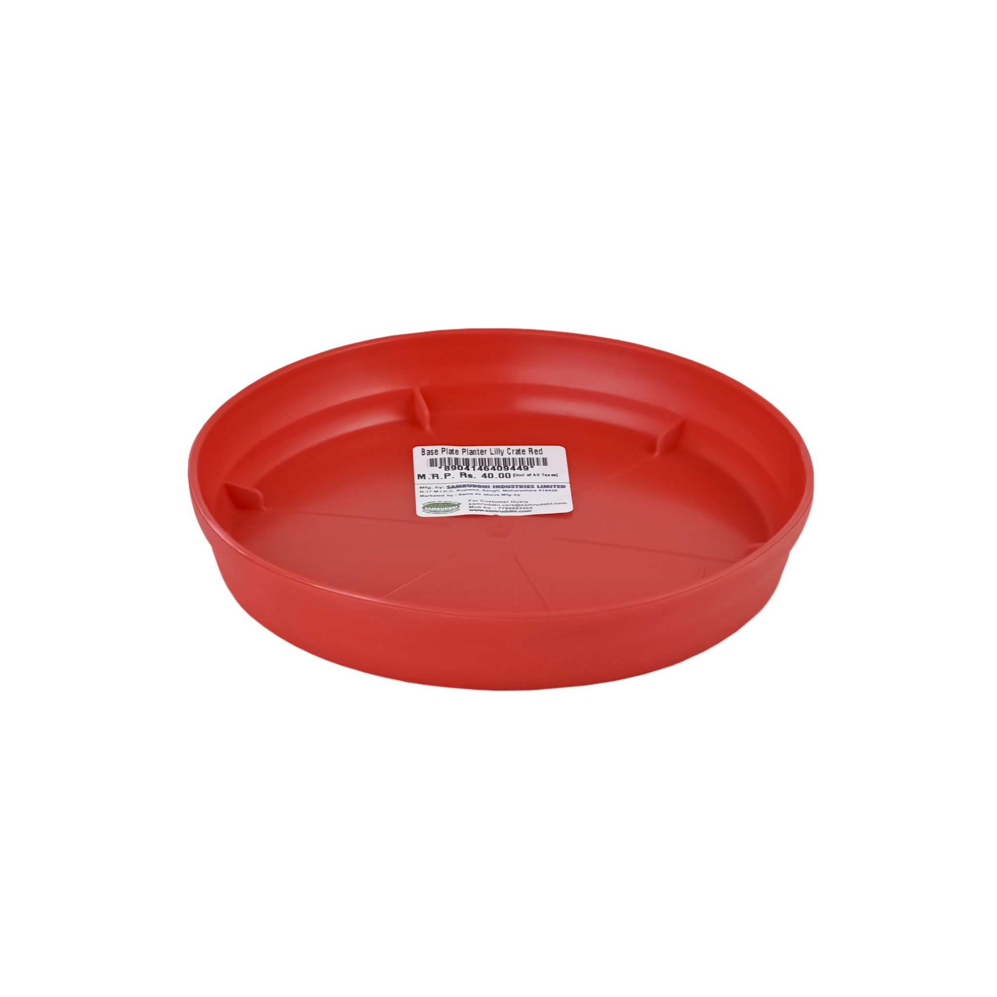 प्लांटर लिली बेस प्लेट क्रेट लाल
