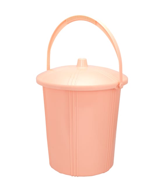 Bia la Taka Eco 15 lenye Kifuniko na Kipini cha Peach