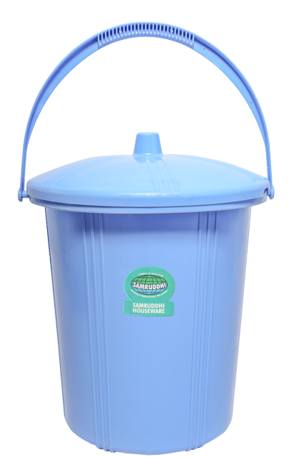 Dustbin Eco 15 with Handle with Lid Baby Blue