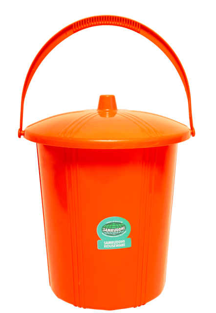 Dustbin Eco 10 With Lid & Handle Orange
